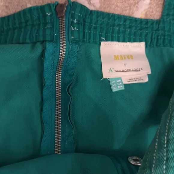 Anthropologie Maeve Elizabeth Green Side Button Denim Dress Size 24w Overalls - Picture 5 of 6